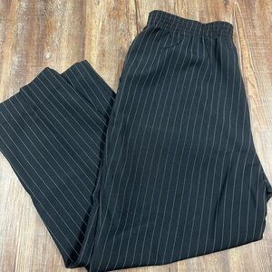 Donn Kenny vintage black pinstripe trousers with elastic waistband